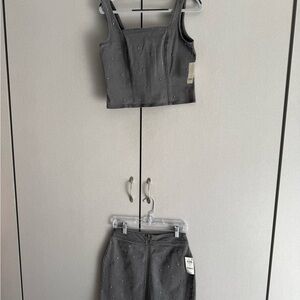 Bar III Gray Mini Skirt